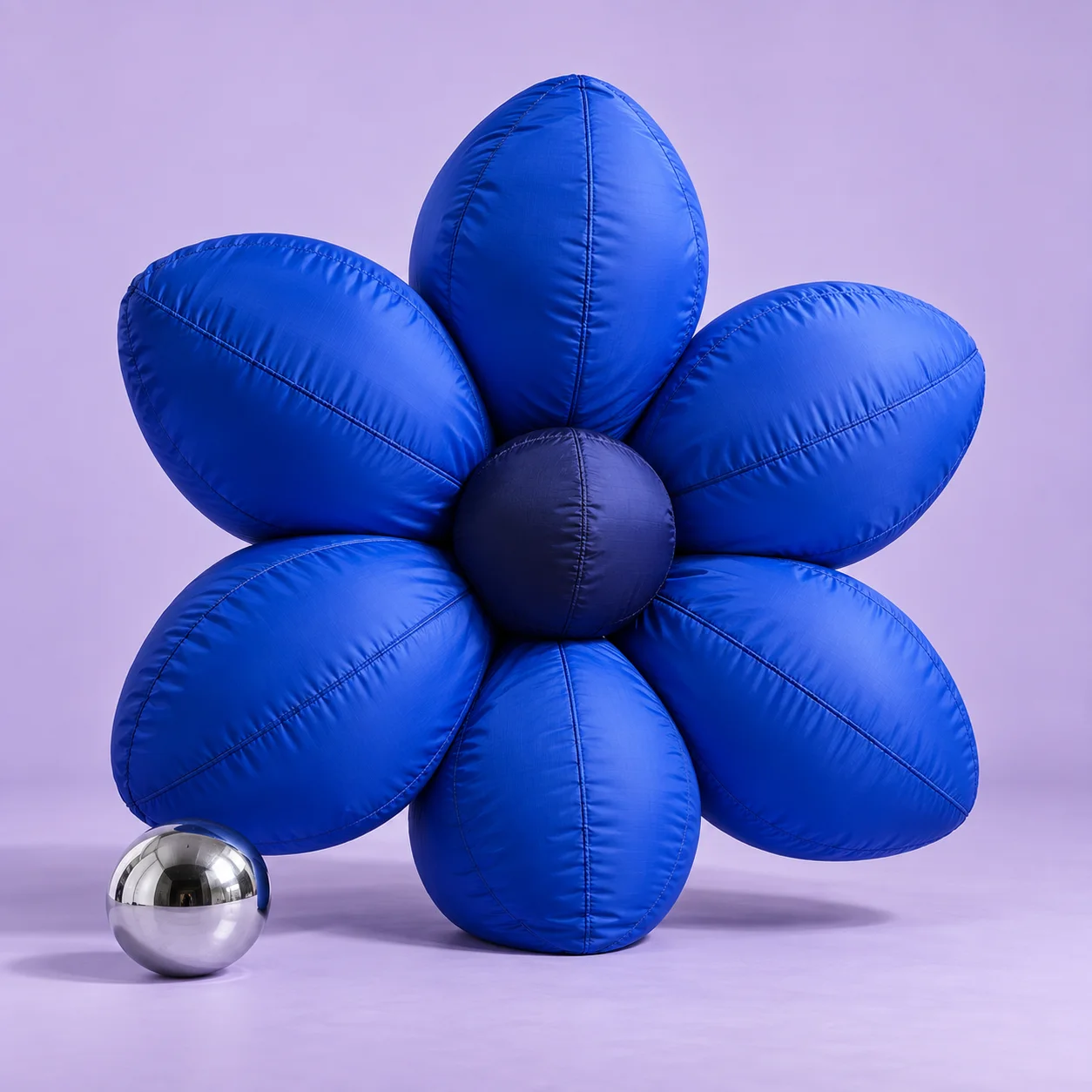 Sculptural cobalt form used as visual inspiration, not a project deliverable